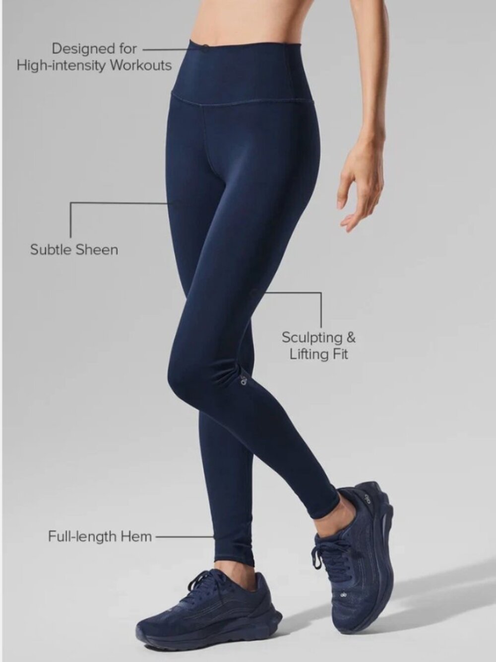 ALO High-Waist Airlift Legging Navy Blue Size XS-Small Gym Athletic Yoga Running